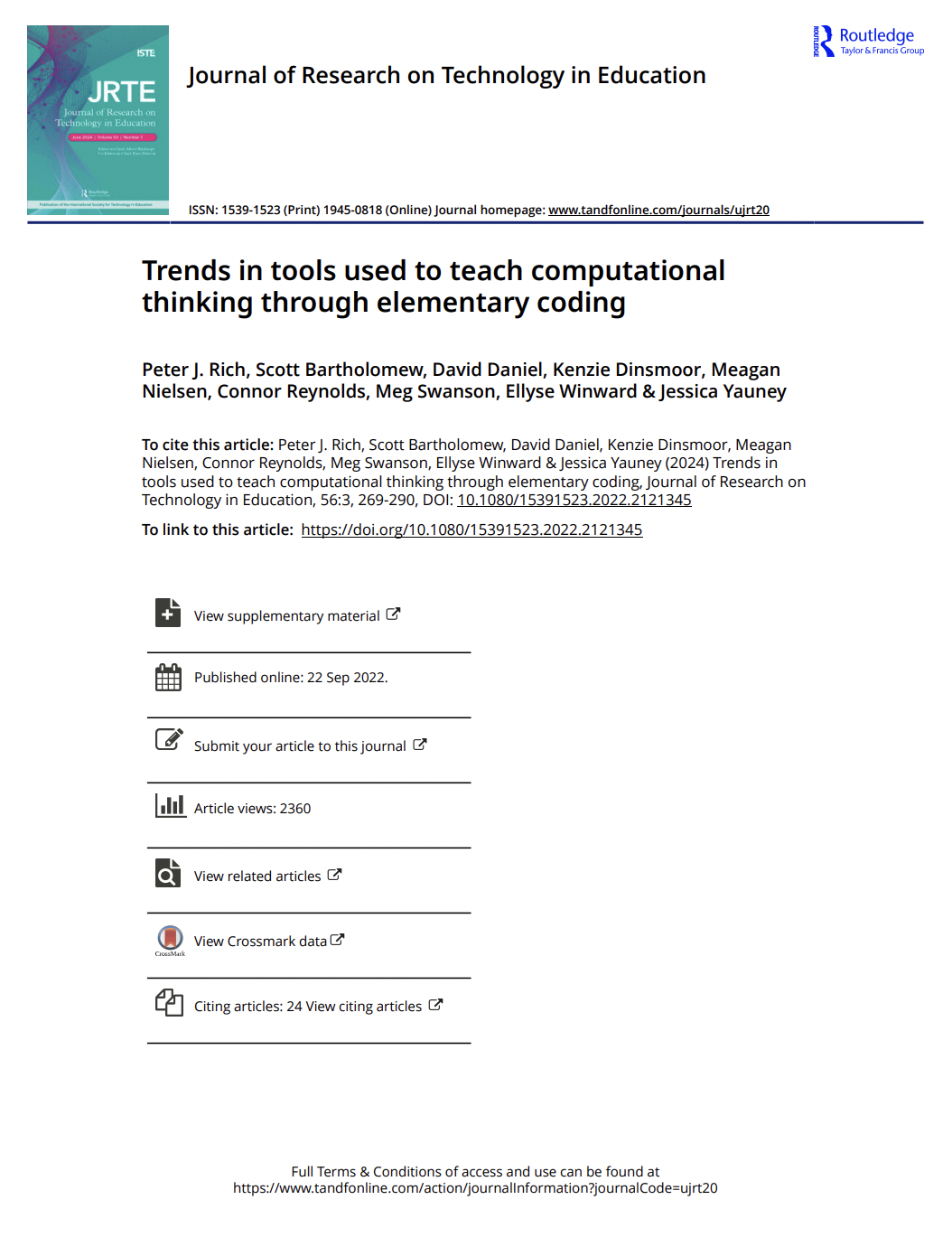 Front page of Rich et al. (2024)